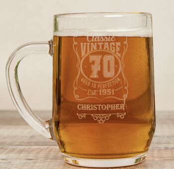 Personalised 70th Birthday Pint Glass, 2 of 8