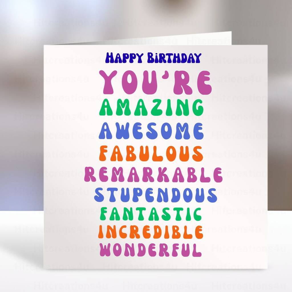 Happy Birthday You're Amazing, Fabulous, Wonderful, 1 of 2
