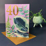 40th Birthday Houseplants Card With Gold Type, thumbnail 2 of 3