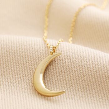 Crescent Moon Pendant Necklace, 3 of 12
