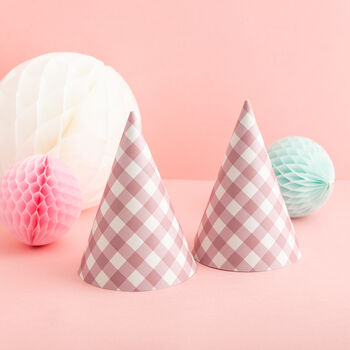 Pastel Gingham Party Hats, 3 of 5