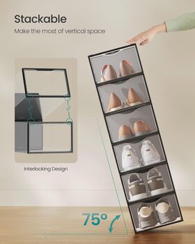 Clear Shoe Boxes Set Of Twelve Organisers, 5 of 6