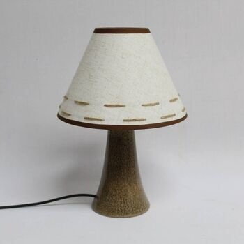 Floral Fabric And Ceramic Table Lamp Brown Leopard Base, 6 of 10
