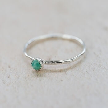 Sterling Silver Birthstone Stacking Ring, 4 of 12