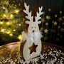 Star Cut Out Wooden Deer With Scarf Decoration, thumbnail 2 of 3