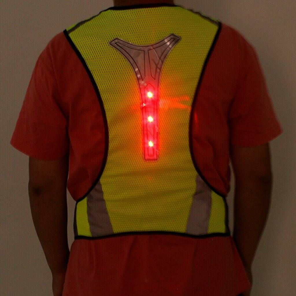 High Vis, LED Lights Reflective Cycling/Running Vest By Air Armor
