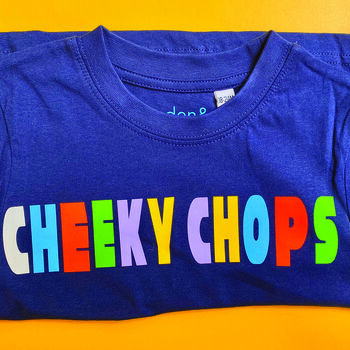 Cheeky Chops Organic Kids T Shirt, 2 of 3