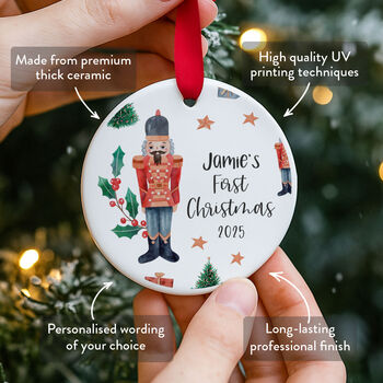 Personalised Baby First Christmas Bauble 2025, 3 of 7