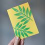 Palm Leaf Print Set Of Six Mixed Design Notecards, thumbnail 4 of 4