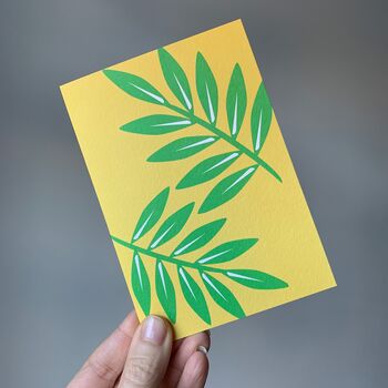 Palm Leaf Print Set Of Six Mixed Design Notecards, 4 of 4