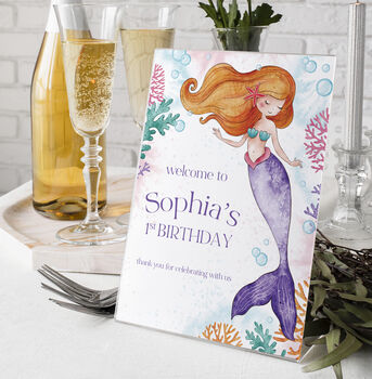 Mermaid Birthday Party Sign, 3 of 3