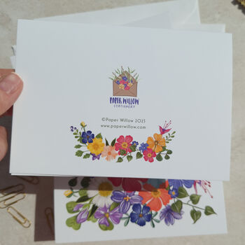 Whimsical Flower Garden A6 Folded Note Cards And Envelopes, 6 of 10