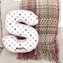 Embroidered Letter Cushion In Colourful Polka Dot, thumbnail 1 of 3