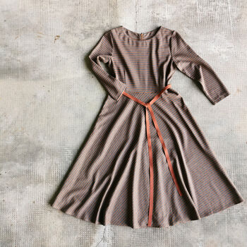Holborn Striped Jersey Dress Grey Brown, 5 of 8
