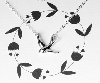 Swallow Necklace Sterling Silver, 3 of 10