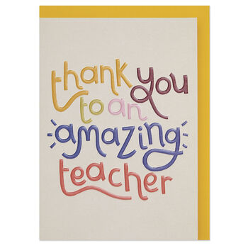 'Thank You To An Amazing Teacher' Card Set, 2 of 4