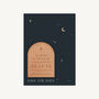 Celestial Night Sky Wooden Magnet Save The Date, thumbnail 1 of 6