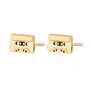 18ct Gold Cassette Tape Stud Earrings, thumbnail 2 of 5