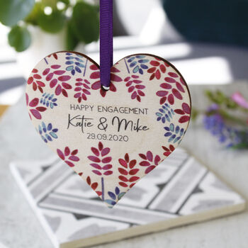 Happy Engagement Wooden Heart Decoration Gift, 6 of 12