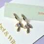 Rainbow Mushroom Huggie Hoop Earrings, thumbnail 5 of 6
