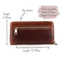 Leather Ziparound Purse, Brown, thumbnail 5 of 5
