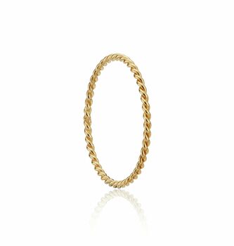 Gold Or Silver Thin Twisted Stacking Ring, 2 of 8