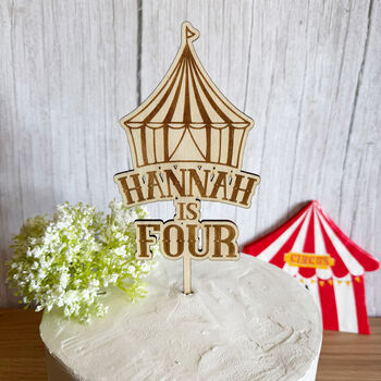 Personalised Circus Big Top Themed Birthday Cake Topper, 5 of 7