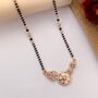 Indian Floral Rose Gold Zircon Mangalsutra Necklace, thumbnail 2 of 3