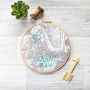 Personalised Cotton Embroidered Map Hoop, thumbnail 1 of 10