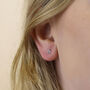 Cubic Zirconia Stud Earrings In Sterling Silver, thumbnail 2 of 12