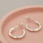 Sterling Silver Curved Small Hoop Earrings, thumbnail 4 of 11