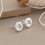 Sterling Silver Button Stud Earrings, thumbnail 3 of 5