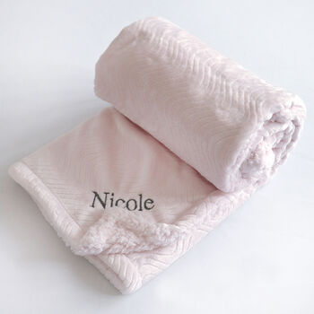 Personalised Pink Sherpa Baby Blanket, 4 of 8