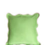 Green Scalloped Linen Cushion Cover, thumbnail 3 of 4