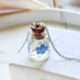 Cremation Ashes Bottle Necklace With Forget Me Nots, thumbnail 3 of 8