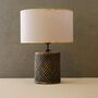 Handmade Diamond Pattern Brass Table Lamp, thumbnail 1 of 2
