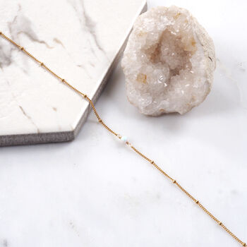 Lydia. White Opal Gold Plated Sterling Silver Necklace, 3 of 4