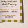Personalised Things I Know About Mummy Mama Print, thumbnail 7 of 12