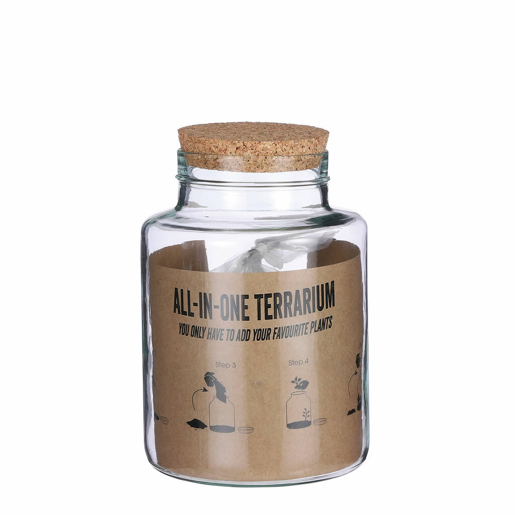 Glass Terrarium Kit With Cork Lid By Garden Gifts