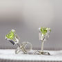 Green Peridot Ear Studs In Silver Or Gold, thumbnail 7 of 10
