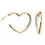 Yellow Gold Plated Heart Hoop Earrings, thumbnail 3 of 6