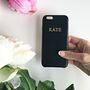 Black Faux Leather Personalised Embossed Phone Case, thumbnail 8 of 11