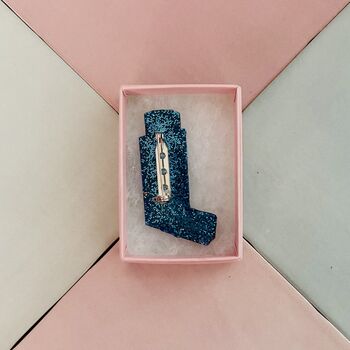 Asthma Inhaler Glitter Resin Brooch / Gift For The Asthma Girlies / Nurse Gift / Thank You Healthcare Gift, 6 of 6