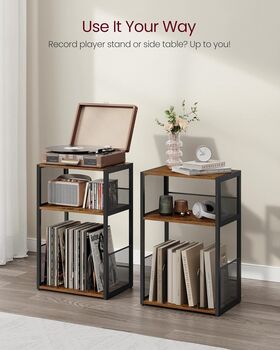 Three Tier Record Player Stand Side Table, 6 of 9