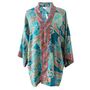 Turquoise And Pink Paisley Viscose Summer Jacket, thumbnail 7 of 7