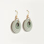 Green And Cream Stripey Circular Earrings, thumbnail 3 of 6