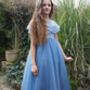 Grace ~ Blue Flower Girl Or Party Dress, thumbnail 1 of 3