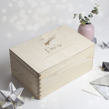 Engraved Wooden Christams Eve Box, 3 of 6