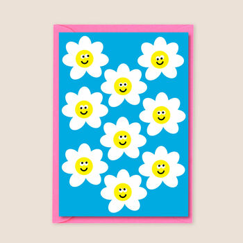 Cute Smiley Daisy Flower All Occasions Blank Card, 2 of 2