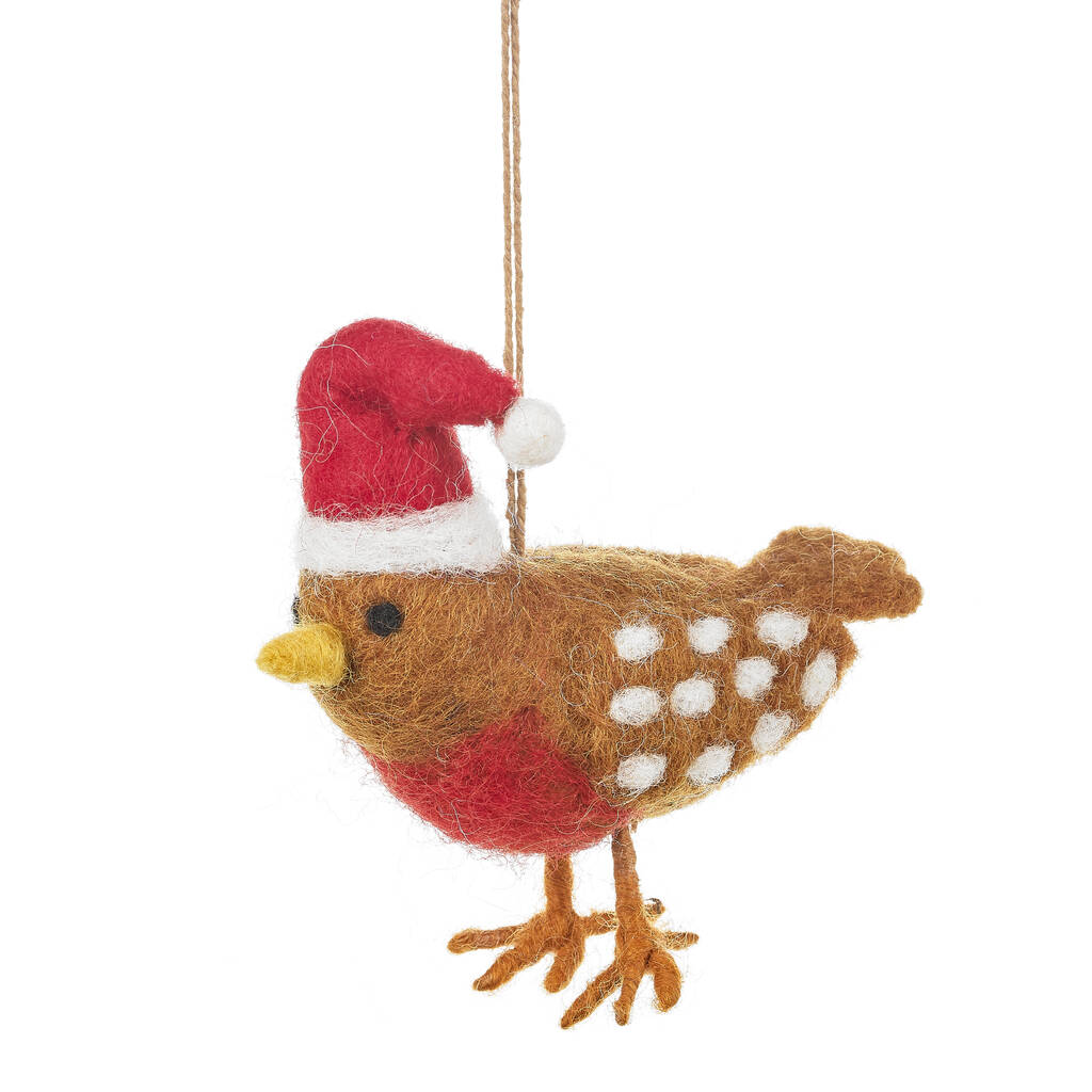 Handmade Felt Christmas Chicken Hanging Decoration By Felt so good